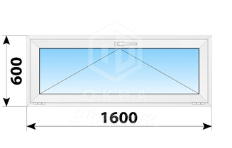 Откидное пластиковое окно 1600x600